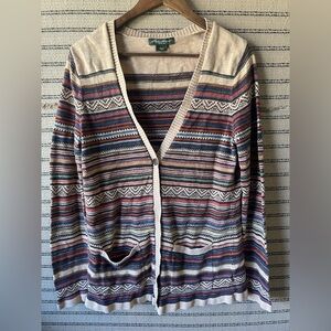Eddie Bauer Multicolor Printed Cardigan